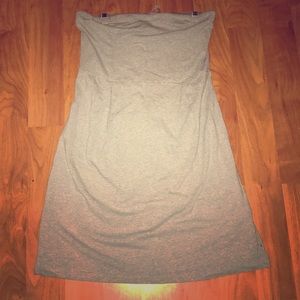Grey Strapless Cloth Dress